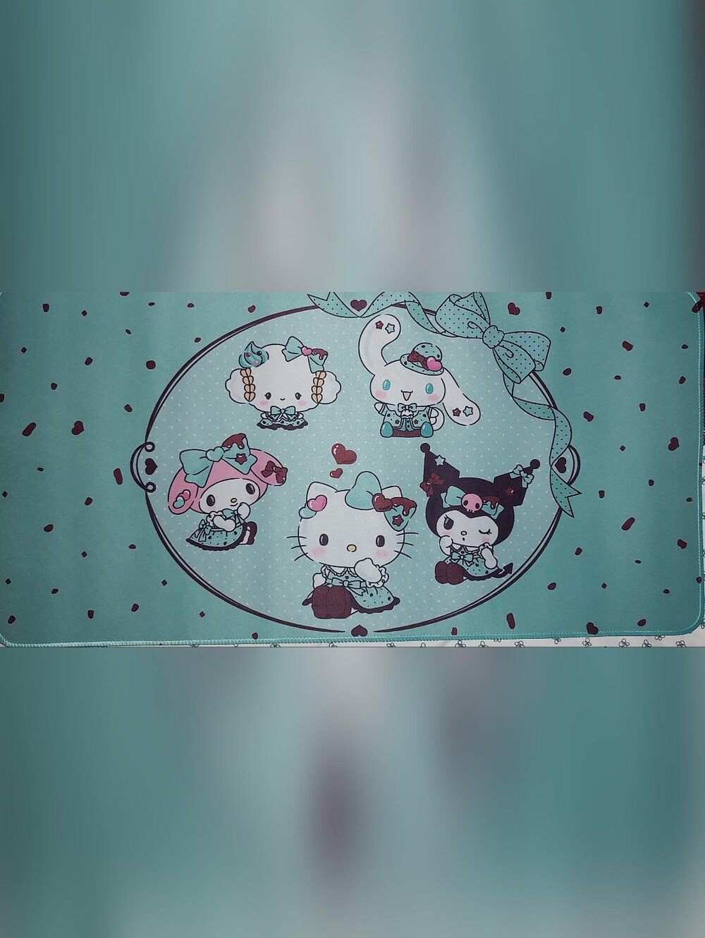 New! Sanrio Hello Kitty & Friends Mint Print Computer Desk Mat 12"X24"